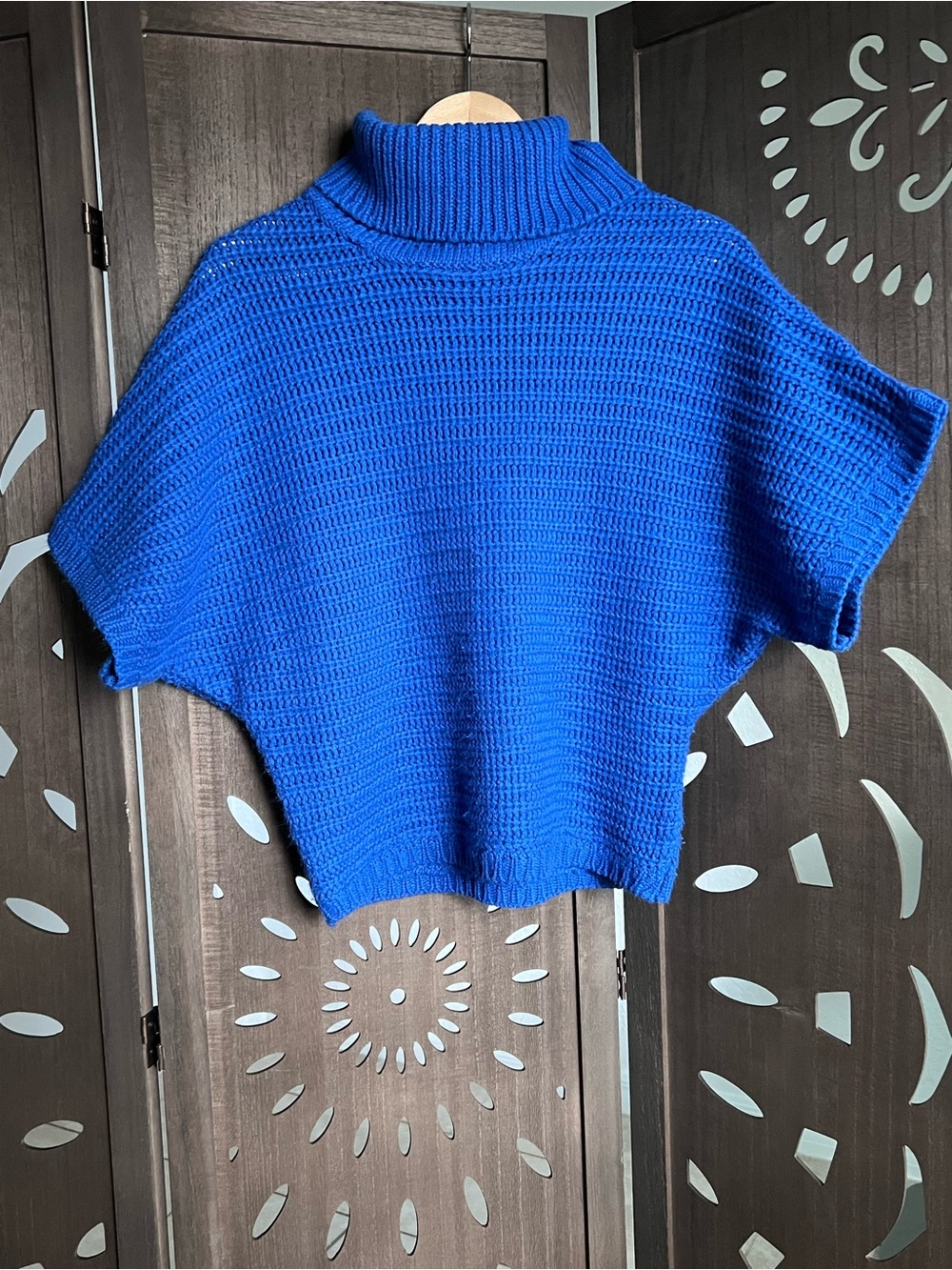 Planet Gold Electric Blue Chunky Turtleneck Sweater